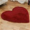 Tomifine Tappeto Imitazione Lana Lungo Pelliccia Morbida Forma di Cuore Tappeti Imitazione Della Pelliccia Decorazione per Camera da Letto, Soggiorno, Divano, Tappetino per Il Letto (60 x 60 cm,Rosso Scuro)