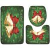 keephen Set da 3 pezzi Set di tappetini da bagno Natale Pupazzo di neve Tappeto da toilette Tappeto antiscivolo Tappeto da bagno Tappetino da bagno Tappeto da bagno per WC