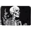 TZTTZT Tappeti da bagno 76 x 50 cm, tappetino da bagno assorbente, antiscivolo, lavabile in lavatrice, motivo gotico con teschio floreale, tappetino da bagno per doccia