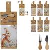 COSE DA CASA Tagliere in ceramica e legno con coltello e forchetta per formaggio decorazioni di pasqua addobbi pasquali idea regalo casa cucina 20 cm