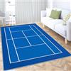 Generic Tappeto per soggiorno 120 x 170 cm con campi da tennis moderni blu, tappeto a pelo corto morbido blu per camera da letto - Corridori lavabile in lavatrice per soggiorno corridoio cucina