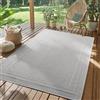 SIMPEX Tappeto Outdoor Grigio 240x340 cm Resistente alle Intemperie UV Facile da Pulire Design Tinta Unita con Bordo per Cucina Balcone Terrazza Giardino