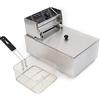 QRANSEUYXY Friggitrice elettrica da 6 l, 2500 W, con coperchio in acciaio inox, per uso domestico e commerciale