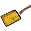 Oumefar 15.5x18.5x35cm Padella Tamagoyaki Padella quadrata per frittata Casseruola antiaderente con manico in legno Padella per frittelle Pratico strumento di cottura da
