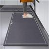 Hixingo Tappeto Cucina in Diatomite, Passatoia Antiscivolo Lavabile Tappeti da Cucina, Tappeto da Bagno Tappetino per Doccia, Stile Moderno (Cigno-Blu Navy,50x150cm)