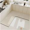 Hixingo Tappeto da Cucina Forma a L, Tappeti Cucina Antiscivolo Assorbente Asciugatura Rapida Tappetino Passatoia di Diatomite Lavabile per Casa Corridoio Bagno (Stile 1,100x100x45cm)