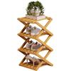 Smarbettiy - Scarpiera pieghevole senza assemblaggio, organizer per scarpe in legno con 2-9 ripiani, scaffale snello salvaspazio per ingresso, dormitorio, appartamento, armadio (4 strati giallo)