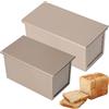 Monetais Teglia per pane 2 pezzi con coperchio Teglia per pane antiaderente in acciaio al carbonio per dolci fatti in casa 7, 7x3, 7x3, 2＆ 8, 3x4, 5x4, 3