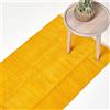 HOMESCAPES Tappeto da corridoio ciniglia tinta unita in 100% cotone giallo senape - 66 x 200 cm