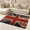 Buohwiwe Tappeto 3D Union Jack In Stile Britannico Tappeti Camera da Letto - Antiscivolo Lavabile Flanella Tappeto Union Jack - Tappeto Soggiorno Moderno Decorazioni Tappeto Camera 120x180 cm