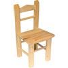 Acan Tradineur - Sedia per bambini, in legno naturale, schienale a becco, altezza seduta 23 cm, sedia per bambini non trattata, con poggiapiedi, 45 x 23,5 x 22,5 cm