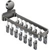 FortunateSweet Stendibiancheria compatto pieghevole con forti supporti a ventosa e supporti multi-clip per piccoli vestiti, design antivento salvaspazio per balcone o zona lavanderia