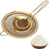 Beufee Set Di Setaccio Da Cucina 23.5/32/40cm, Colino Acciaio Inox Maglia Fine Dorato, Scolapasta Acciaio Inox Con Manico Per Filtriamo La Farina, Il Riso, Le Verdure, I Cocktail E Scopriamo I Gnocchi Di Pas