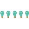 AMARCORDS - 5 Lampadine Led da esterno resistenti all'acqua, luce calda 2700K, vetro VERDE tipo goccia, E27, 5W