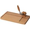 BOSKA Tagliaformaggio Lumberjack Amigo - Tagliere da portata con coltello da formaggio, in legno di faggio e acciaio inox, per formaggio e salsicce, taglio sicuro, con raccogli briciole, 22,9 cm