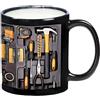 TYUKXJH Mechanic Toolbox Set di tazze, in ceramica, 325 ml, cassetta degli attrezzi meccanici, tazze da caffè a tema cassetta degli attrezzi con manico a forma di C, per tè al latte, vino
