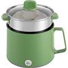 DAOHHFO Hot Pot elettrico da 1,7 l, con vapore, 220 V, mini fornello portatile, antiaderente, con doppio controllo di potenza, per casa e ufficio Dorm (verde)