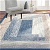 LONGSAO Tappeto Soggiorno Tappeto Camera Letto 90 x 160 cm Grande Antiscivolo Lavabile Tappeto Salotto Pelo Corto Moderno geometrico blu giallo