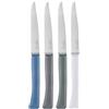OPINEL - Set di 4 Coltelli da Tavola Bon Appétit + Tempête - Lama a Dente di Sable in Acciaio Inossidabile - Manico Confortevole - Fabbricazione in Francia - Blu Anatra/Antracite/Salvia/Nube