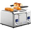 Steinborg Tostapane a Fessura Lunga XXL 4 Fette | Display Digitale Con Conto Alla Rovescia | Tasti Illuminati | 1630 Watt | Inserto per Panino | Funzione Automatica