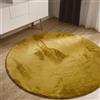 benuta Basic Tappeto salotto Furry - Giallo Rotondo 160 cm - Soffice salotto - Retro antiscivolo - Lavabile - Compatibile con riscaldamento pavimento