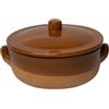 Generico Tegame in terracotta con coperchio semi smaltato cm 32 x h 11