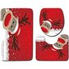 keephen Set da 3 pezzi Set di tappetini da bagno Natale Pupazzo di neve Tappeto da toilette Tappeto antiscivolo Tappeto da bagno Tappetino da bagno Tappeto da bagno per WC