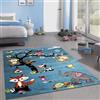 CARPETIA Tappeto con numerosi motivi animali | nel colore blu | bambino amichevole, 200 x 290 cm