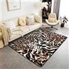 Loussiesd Tappeto da soggiorno leopardato 100 x 150 cm, stampa mucca, tappeto decorativo con stampa animalier, zebrato, per bambini, ragazzi, ragazze e adulti