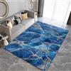 PAJEON Tappeto per Bambini a Marmo Blu Oro Minimalista Moderno, 100 x 150 cm Tappeto di Lavabile, Moquette Insonorizzante - per Scale e Corridoi