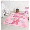 the carpet Happy Life - Tappeto da gioco per bambini, lavabile, con numeri, 200 x 290 cm, colore: Rosa