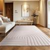 Carpettex, Tappeto Boho Scandinavo Monocromatico Crema 160x230 cm, Tappeto Decorativo, Morbido e Facile da Pulire, Effetto 3D, Tappeto per Soggiorno e Camera da Letto, Tappeto Lavabile Grande