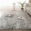 Jyswx Tappeto Peloso Salotto - Tappeti Soggiorno Moderni Grandi Dimensioni - Tappeto Lavabili Antiscivolo per Camera da letto, TieDye Grigio, 80 x 160 cm