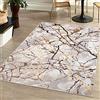 Mazovia Tappeto Salotto Moderno Pelo Corto - Tappeti Soggiorno Turchi Originali - Tappeti Camera da Letto - Tappeti Salotto Grandi Dimensioni - Motivo Astratto Marmo - Beige Crema e Oro 120x170 cm