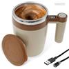 Fyeme Tazza automatica USB da 400 ml, con schermo della temperatura, fondo antiscivolo, tazza elettrica automiscelante per caffè, tè, cioccolata calda, latte (marrone)