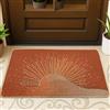 Generic Zerbino con sole in terracotta, per interni e esterni, decorazione moderna, antiscivolo, assorbe la polvere, facile da pulire, 73 x 43 cm