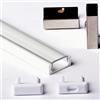 AFTERTECH 1x 3metri 1506B 15x6mm PROFILO ALLUMINIO BIANCO PER STRISCE STRIP LED BARRA RIGIDA 3MT + COPERTURA (1x 3metri 1506bianco clear)