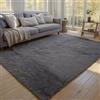 XUEDNGM Tappeto Morbido e Soffice Tappeto Peloso 140 x 280 cm Lavabile Fino a 30 Gradi, Unicolore, Antiscivolo, Morbido Moderno Tappeti Imitazione Della Pelliccia Tappeti, Grigio