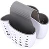Nobico Portaspugna da lavandino, in plastica, per lavello da cucina, porta spugna, porta sapone, organizer per doppio lavello da cucina, con fori di scarico antimicrobici per asciugatura igienica
