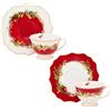 NAMAI - Set di 2 Tazzine Caffe Con Piattino Natalizie, New Bone China, 60 ML, Adatte In Lavastoviglie e Microonde, Tazzine Caffè Natale, Regalo Natale (Set 2 Tazzine Caffè + Piattino)