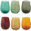 Today Home Set 6 Bicchieri Acqua Colorati, 47 cl, in Pasta di Vetro Colorato, Modello Radical