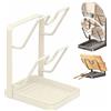 Generico Organizer per coperchio e poggiamestolo,Porta Coperchi Pentole,Riposo per utensili da cucina con gocciolatoio,Poggia Mestolo Cucina,Supporto per taglieri e Cucchiaio da Cucina (Bianco-A)