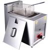 Generico Friggitrice a Gas da 20 L, Friggitrici in Acciaio Inox con Frittura Cestello e Coperchi, Potenza di Fuoco Regolabile, Facile da Pulire, Friggitrice a Olios da Banco per Casa Commerciale (10L)