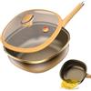 Generic Padella antiaderente - 50 x 30 x 10 cm pentole antiaderenti con coperchio, padella in lega di titanio, pentola per cottura a induzione elettrica | cucina appartamento casa, cottura alla griglia