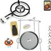 COMBOI Paellero Gas Butano 40 CM, Paellera 46 CM, Kit Bruciatore, Regolatore del gas, Tubo flessibile, Gambe Treppiede, Livello, Grembiule, Libro di Ricette Digitale (Kit 400 + Gambe Treppiede)