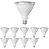 ledscom.de 10 pezzi lampadina LED E27, PAR38 collo corto, bianco caldo (2700 K), 15,7 W, 1152lm, 42°, specchio riflettore (argento)