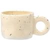 Keninll Tazza in ceramica, semplice tazza a pois bianchi, 280 ml con manico, tazza da colazione per caffè latte e tè caldo
