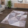 TT Home Salotto Tappeto Pelo Corto Vintage Geometric Pattern, Colore:Beige, Dimensione:120x160 cm
