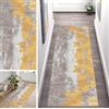 ZUZEKU Tappeto a passatoia astratto per corridoio, cucina, lavabile, antiscivolo, 70 x 150 cm, vintage, grigio, giallo, lungo, per corridoio, soggiorno, camera da letto, venduto al metro,