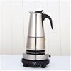 Tyvotrend Caffettiera classica in acciaio inox con fornello elettrico, funzione di regolazione della temperatura, moka per cucine private, piccoli caffè e angoli del caffè (4 tazze, 200 ml)